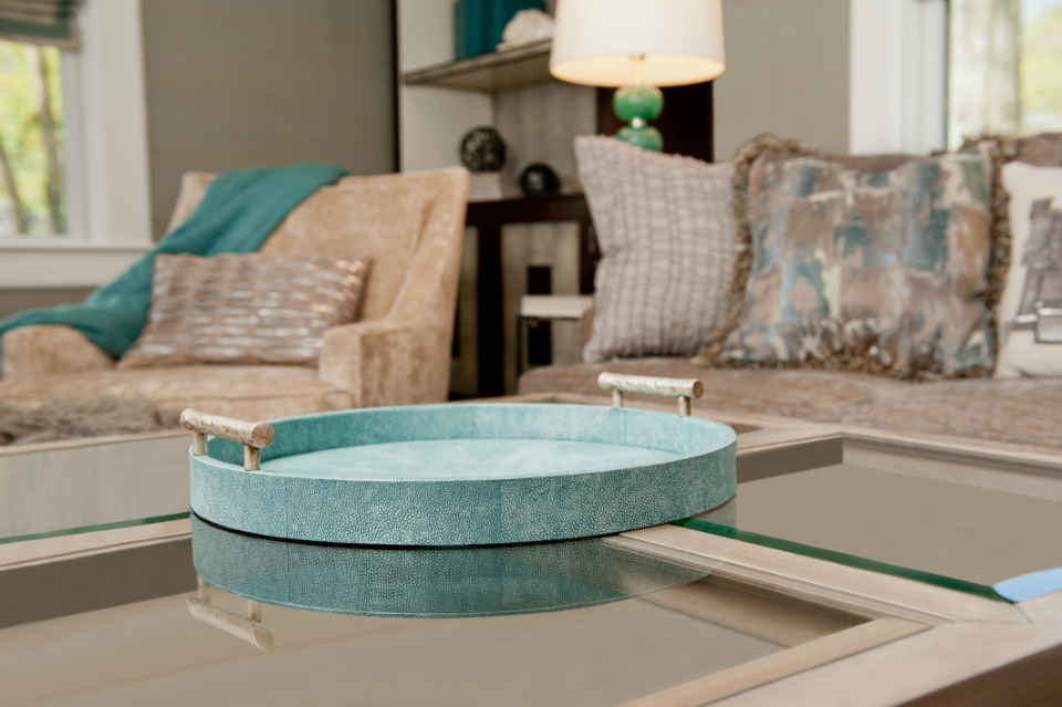 Family Room Coffee Table Teal Interior Design