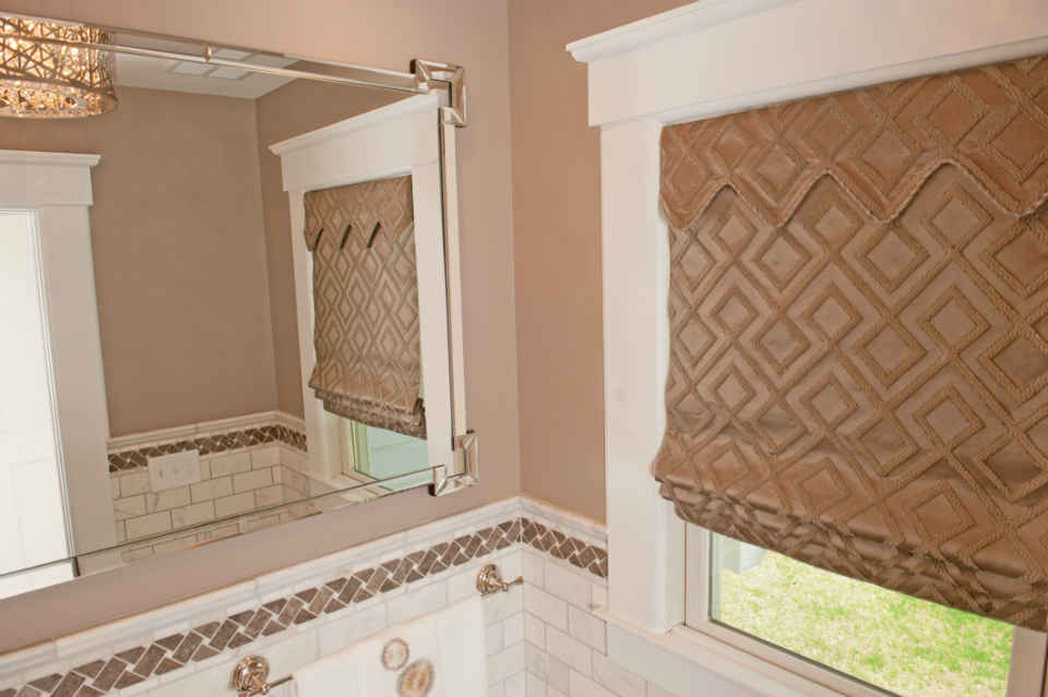 Powder Room Mirror And Tile Design