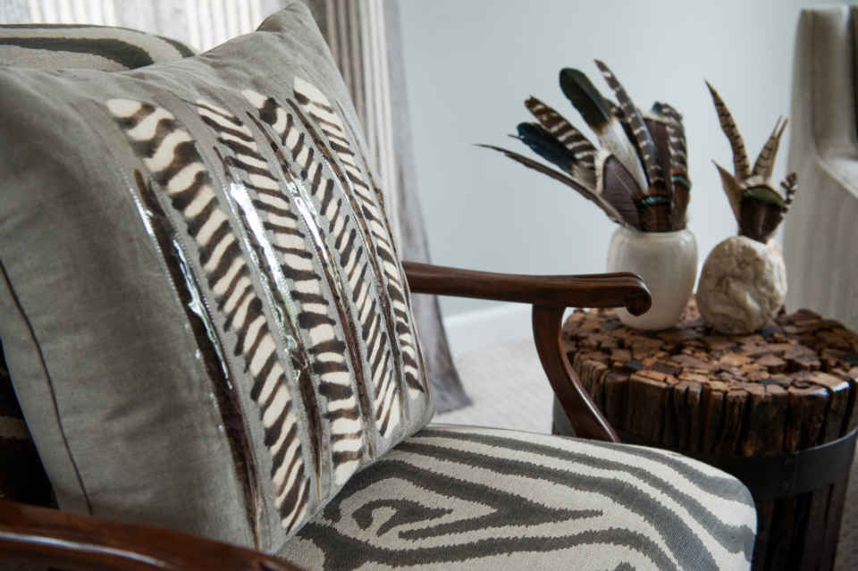 Living Room Zebra Print Chair Interior Design